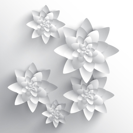 Abstract 3D paper flowerのイラスト素材