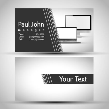 Abstract business card front and back designのイラスト素材