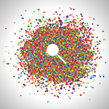 Magnifier made by colorful dotsのイラスト素材