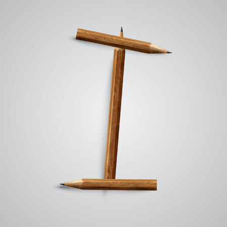 A letter I made by pencilのイラスト素材