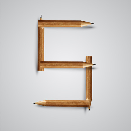 A letter made by pencil, vectorのイラスト素材