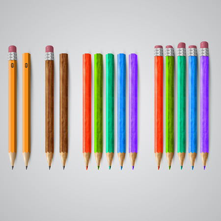Colorful realistic pencilsのイラスト素材