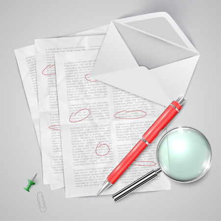 Office or school stuffs and items on white backgroundのイラスト素材
