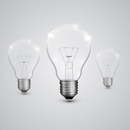 Three realistic lightbulb, vectorのイラスト素材