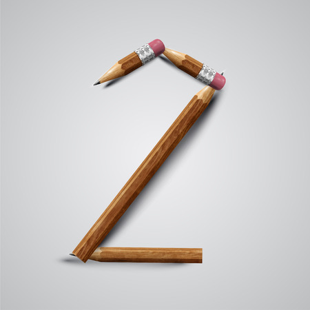A number made by pencil, vectorのイラスト素材