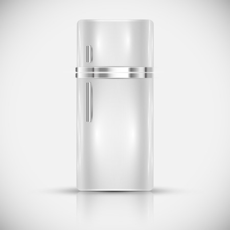 Realistic white fridgeのイラスト素材