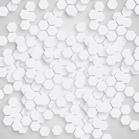 White, clean hexagons background, vectorのイラスト素材
