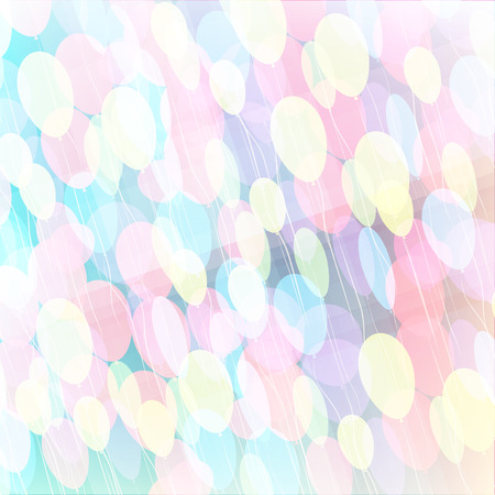 Background with multicolored flying balloons, abstractのイラスト素材