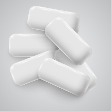 Realistic chewing gum, vectorのイラスト素材