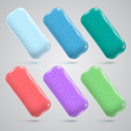 A set of realistic menthol chewing gumsのイラスト素材