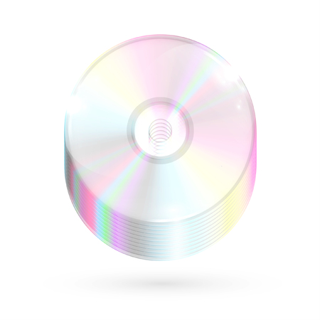 Illustration with a realistic CD/DVD, vectorのイラスト素材