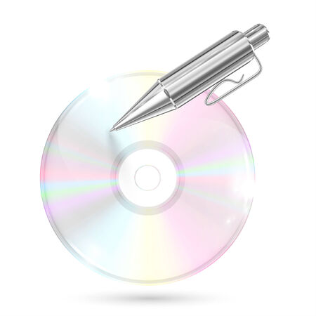 Illustration with a realistic CD/DVD, vectorのイラスト素材