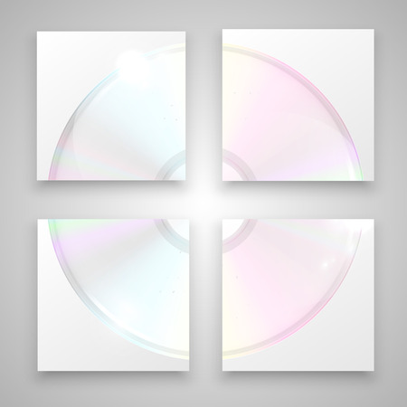 Illustration with a realistic CD/DVD, vectorのイラスト素材