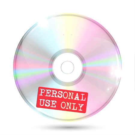 Realistic CD/DVD with label, vectorのイラスト素材