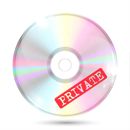 Realistic CD/DVD with label, vector