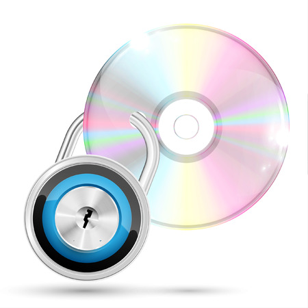 Realistic CD/DVD with label, vectorのイラスト素材