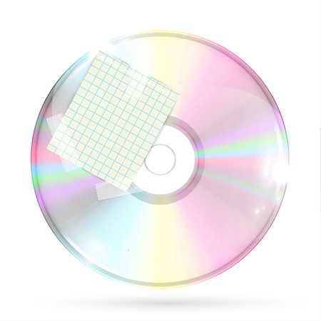 Realistic CD/DVD with label, vectorのイラスト素材