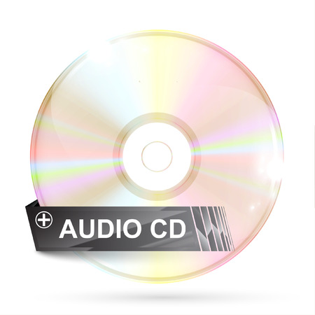 Realistic CD/DVD with label, vectorのイラスト素材