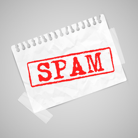 Spam sign with a paper label, vectorのイラスト素材