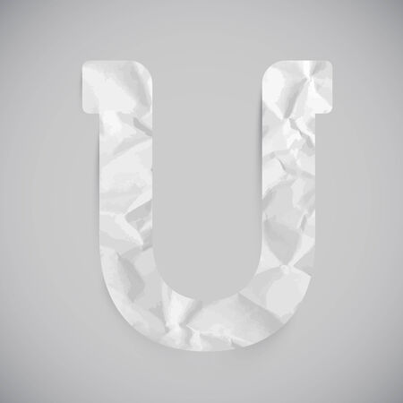 Letter made by crumpled paper, vectorのイラスト素材