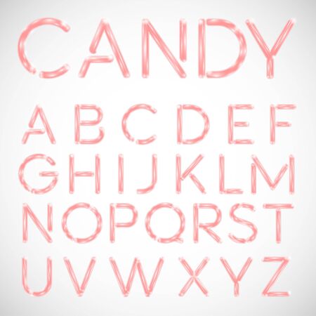 Pink candy font, vectorのイラスト素材