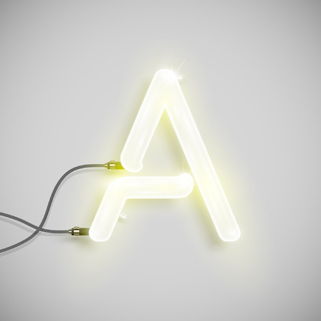 Neon letter, vectorのイラスト素材