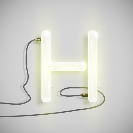 Neon letter, vectorのイラスト素材