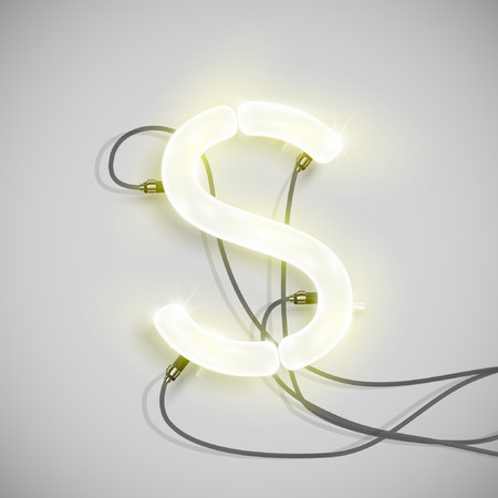 Neon letter, vectorのイラスト素材