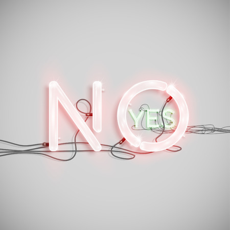 YES and NO, made by NeON typeset, vectorのイラスト素材