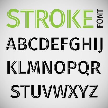 Stroke font, vectorのイラスト素材