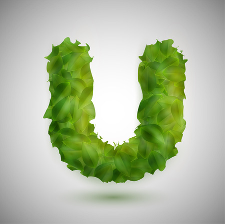 A letter made by leaves, vectorのイラスト素材