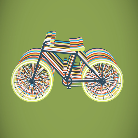 Colorful bicycles flat design, vectorのイラスト素材