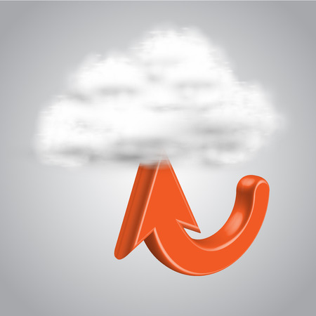 Realistic cloud upload, vectorのイラスト素材