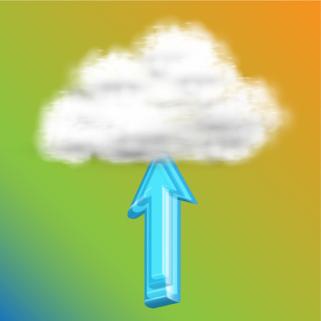 Upload to the cloud, vectorのイラスト素材