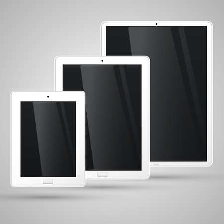 Different sizes of the white tablet, vectorのイラスト素材
