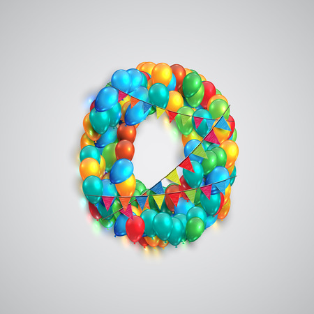Colorful balloons forming a number, vectorのイラスト素材
