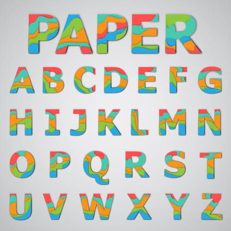 Colorful layered font set, vectorのイラスト素材