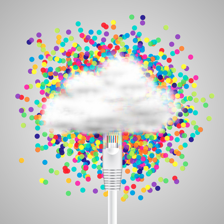 Connected to the cloud, vectorのイラスト素材