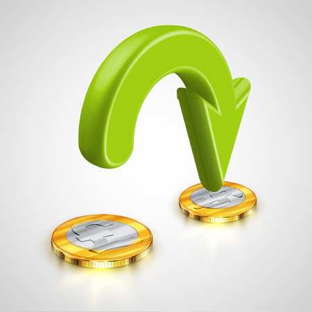 High detailed The coin with an arrow, vectorのイラスト素材