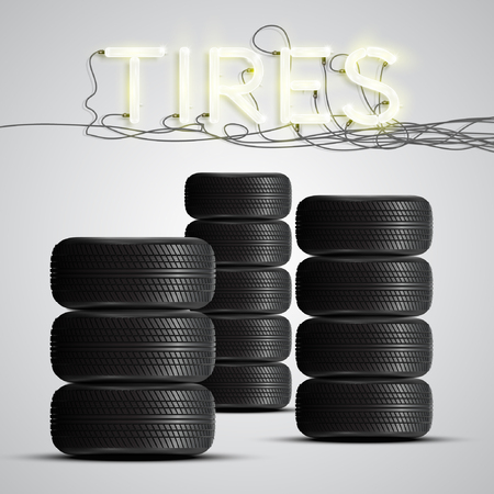 High detailed The tires, vectorのイラスト素材