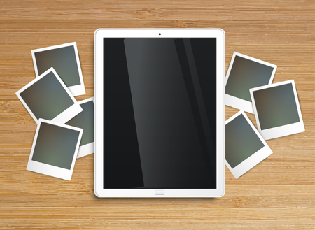Tablet with photographs, vectorのイラスト素材