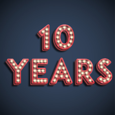 10 years typography, vectorのイラスト素材