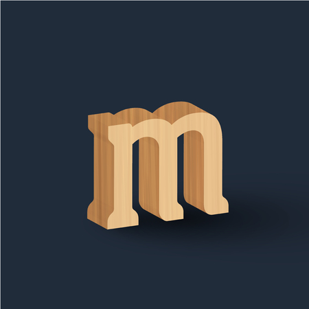 Wooden character from the typefaces, vectorのイラスト素材