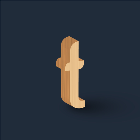 Wooden character from the typefaces, vectorのイラスト素材
