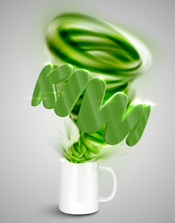 Kiwi mug and shake with text, vectorのイラスト素材