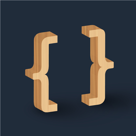 Wooden characters from the set, vectorのイラスト素材