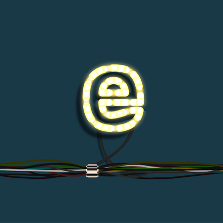 Realistic neon character from the set, vectorのイラスト素材