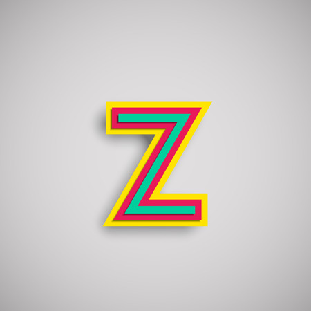 Colorful papercut chracter from the typeset, vectorのイラスト素材