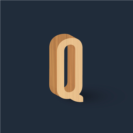 Wood character font, vectorのイラスト素材