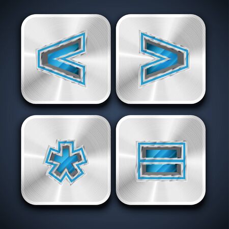 Carved steel character font, vectorのイラスト素材